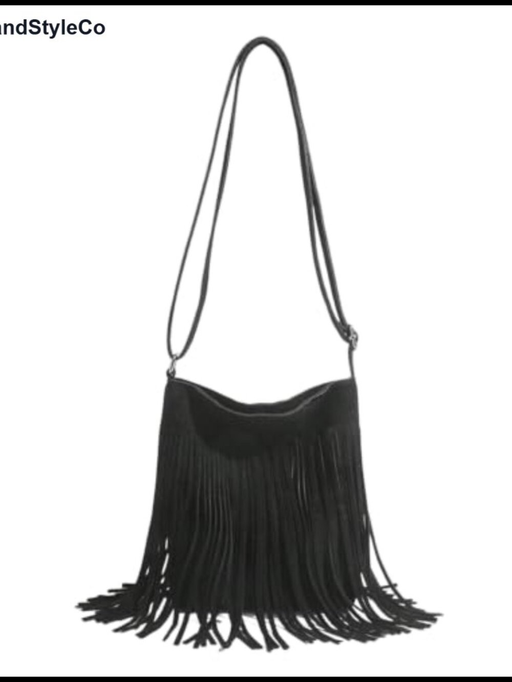 Fringe Suede Shoulder Bag with Adjustable Strap for Women